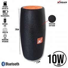 Caixa de Som Portátil Recarregável 10W RMS Bluetooth/SD/Rádio FM/USB com Microfone XDG-108 Xtrad - Preta